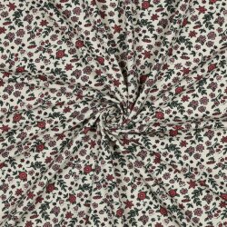 Baumwolljersey bunte Blumen - natur/beige