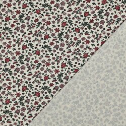 Baumwolljersey bunte Blumen - natur/beige