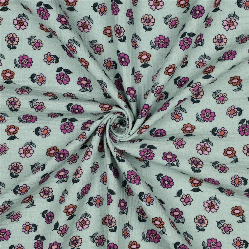 Musselin gepflücktes Bümchen - hellmint