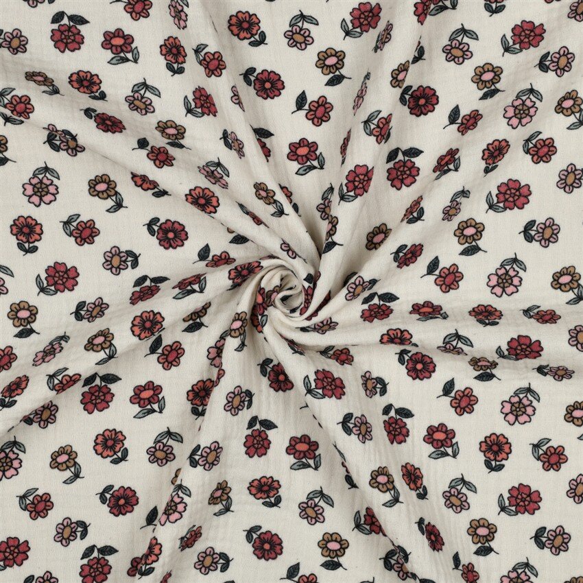 Musselin gepfücktes Blümchen - creme