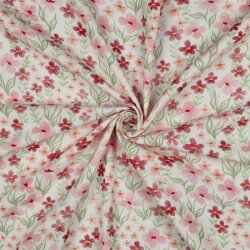 Musselin Digital Frühlingswiese- pink