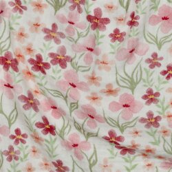 Musselin Digital Frühlingswiese- pink
