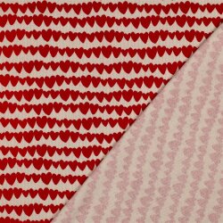 Rippenjersey Herzreihen - natur