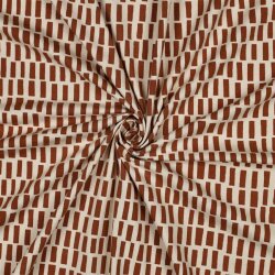 Baumwolljersey Organic Rechtecke - natur/karamell