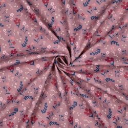 Regenjackenstoff Blumen - altmauve