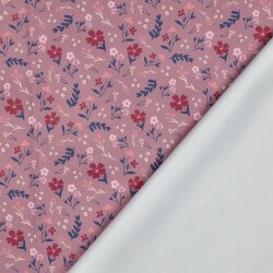 Regenjackenstoff Blumen - altmauve