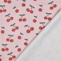Regenjackenstoff Kirschen - hellrosa