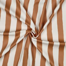 Regenjackenstoff Blockstreifen - kamel/weiß