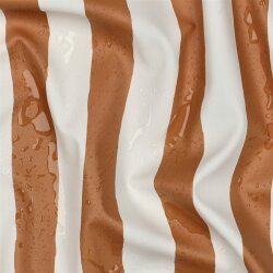 Regenjackenstoff Blockstreifen - kamel/weiß