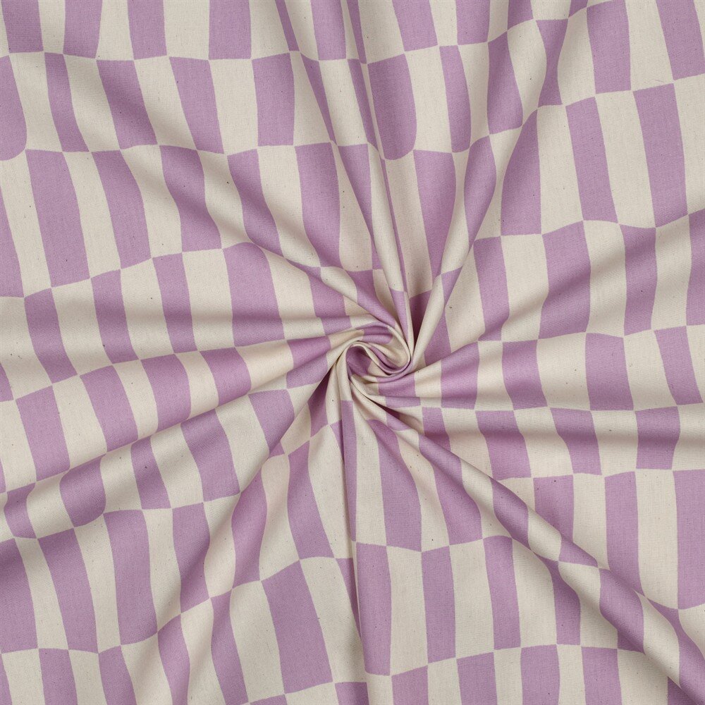 Musselin Organic Jennifer Bouron Streifenreihen - natur/hellflieder