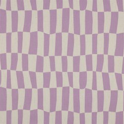 Baumwollpopeline Organic Jennifer Bouron Streifenreihen - natur/hellflieder