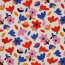Baumwollpopeline Organic Jennifer Bouron bunte Blümchen - natur/blau