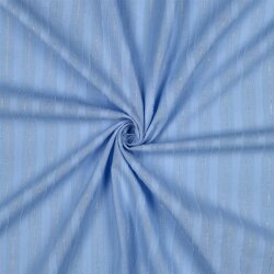 Baumwollvoile Lurex Streifen - hellblau