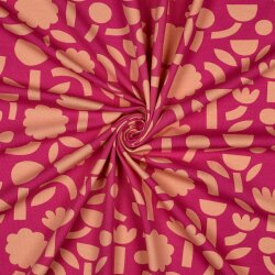 Baumwolljersey Organic Jennifer Bouron Blumen Formen -...