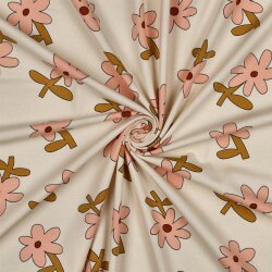 Baumwolljersey Organic Jennifer Bouron Schnittblumen - natur
