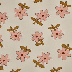 Baumwolljersey Organic Jennifer Bouron Schnittblumen - natur