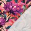 Viskosejersey lila Blumen - aprikot