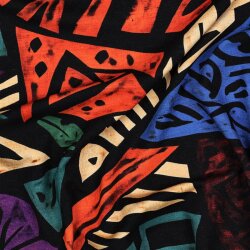 Viskosejersey bunte Kunst - schwarz