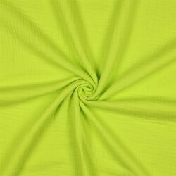 0,85 Meter - Musselin Uni *Gerda* BIO~Organic - Neon gelb