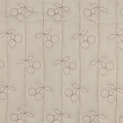 Musselin Gesteppt Kirschen - natur