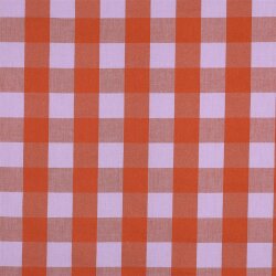 Baumwollpopeline Garngefärbt XXL Karos - helllila/orange