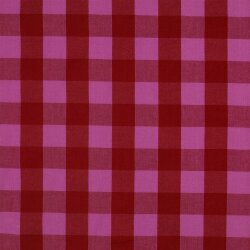 Baumwollpopeline Garngefärbt XXL Karos - rot/hellpink