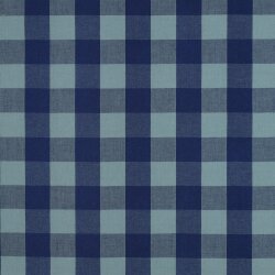 Baumwollpopeline Garngefärbt XXL Karos - blau/schattengrün