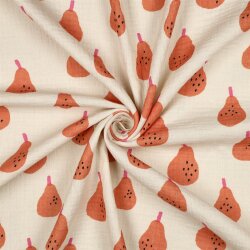 Musselin Organic Jennifer Bouron Birnen - natur/pfirsich