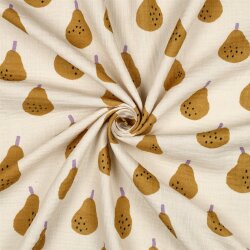 Musselin Organic Jennifer Bouron Birnen - natur/senf