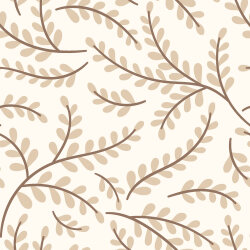 Baumwolljersey Blätterranken - creme