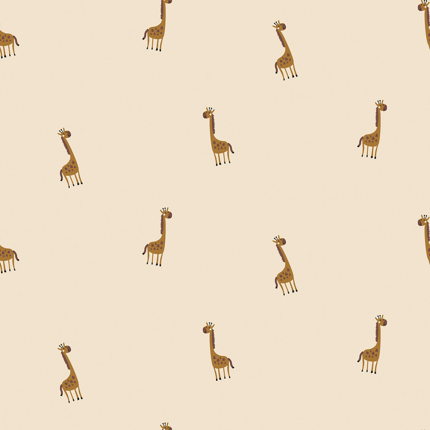 Baumwolljersey kleine Giraffen - cremebeige