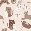 Terry Crêpe lustige Katzen - softbeige