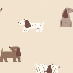 Terry Crêpe Hunde - creme
