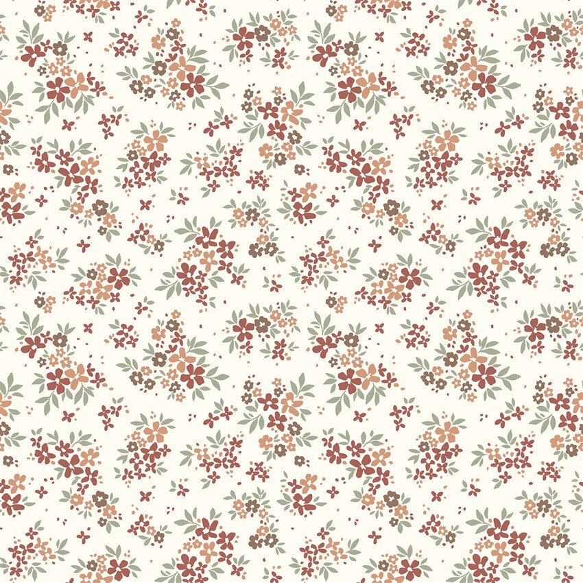 Baumwolljersey Mini Blümchen - creme