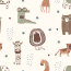 Baumwolljersey lustige Zootiere - creme