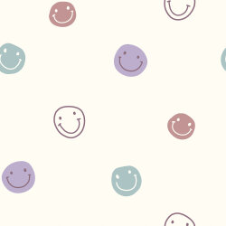 French Terry Pastell Smileys - creme