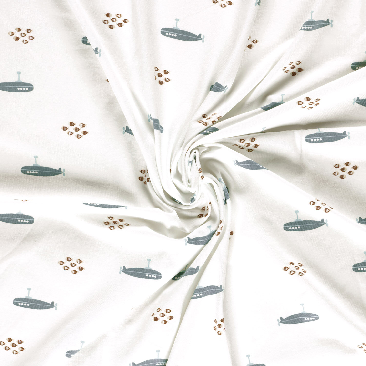 Baumwolljersey U-Boote - creme