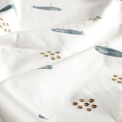 Baumwolljersey U-Boote - creme