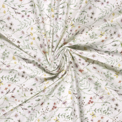 Baumwolljersey Organic Digital Sommerblumen - creme
