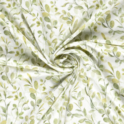 Baumwolljersey Organic Digital mediterrane Zweige - creme