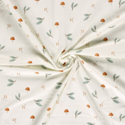 Baumwolljersey Organic Digital Pilze - creme