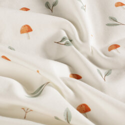 Baumwolljersey Organic Digital Pilze - creme