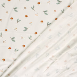 Baumwolljersey Organic Digital Pilze - creme