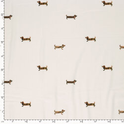 Baumwolljersey Organic Digital Dackel - creme