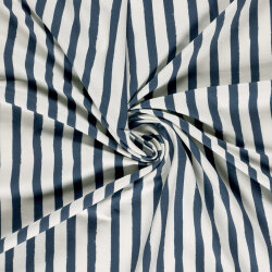 French Terry Digital Bio~Organic Streifen - indigo