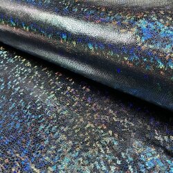Folienjersey Schlangenmuster Uni - schwarz