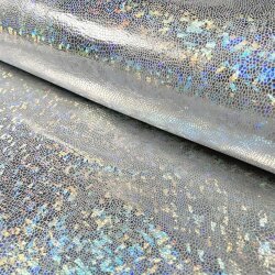 Folienjersey Schlangenmuster Uni - silber