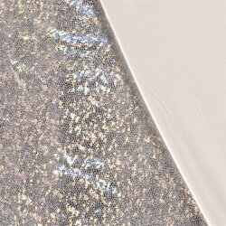 Folienjersey Schlangenmuster Uni - silber