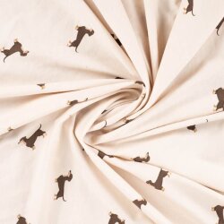Baumwolljersey stolzer Dackel - sand