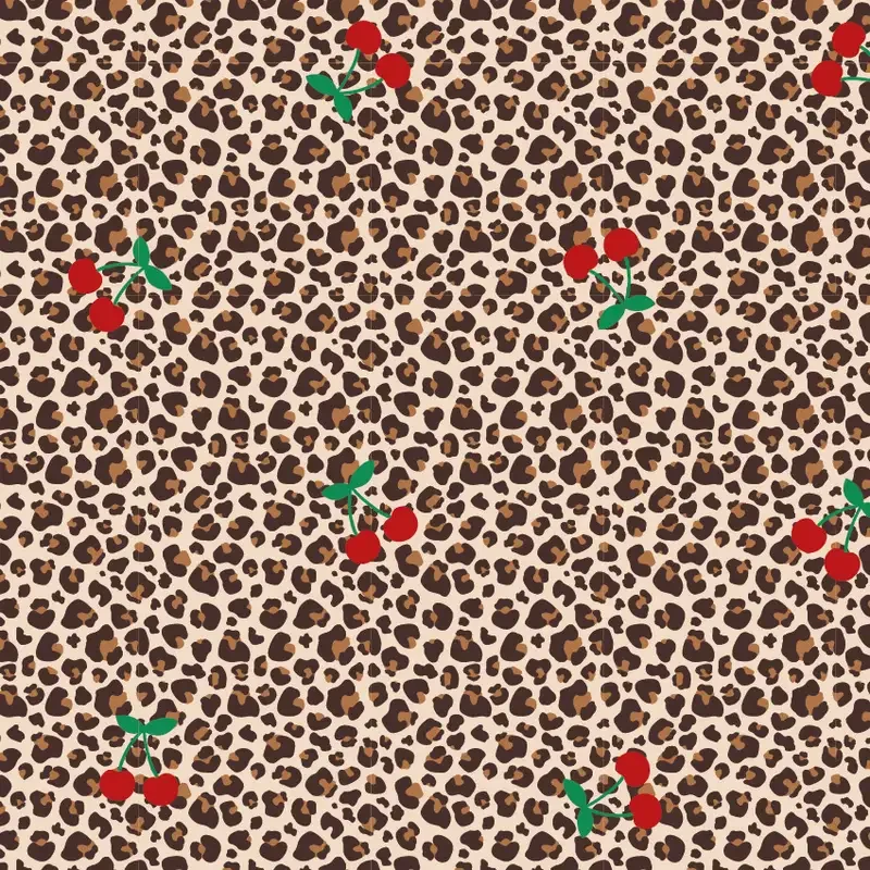 Baumwolljersey Leo Kirschen - beige